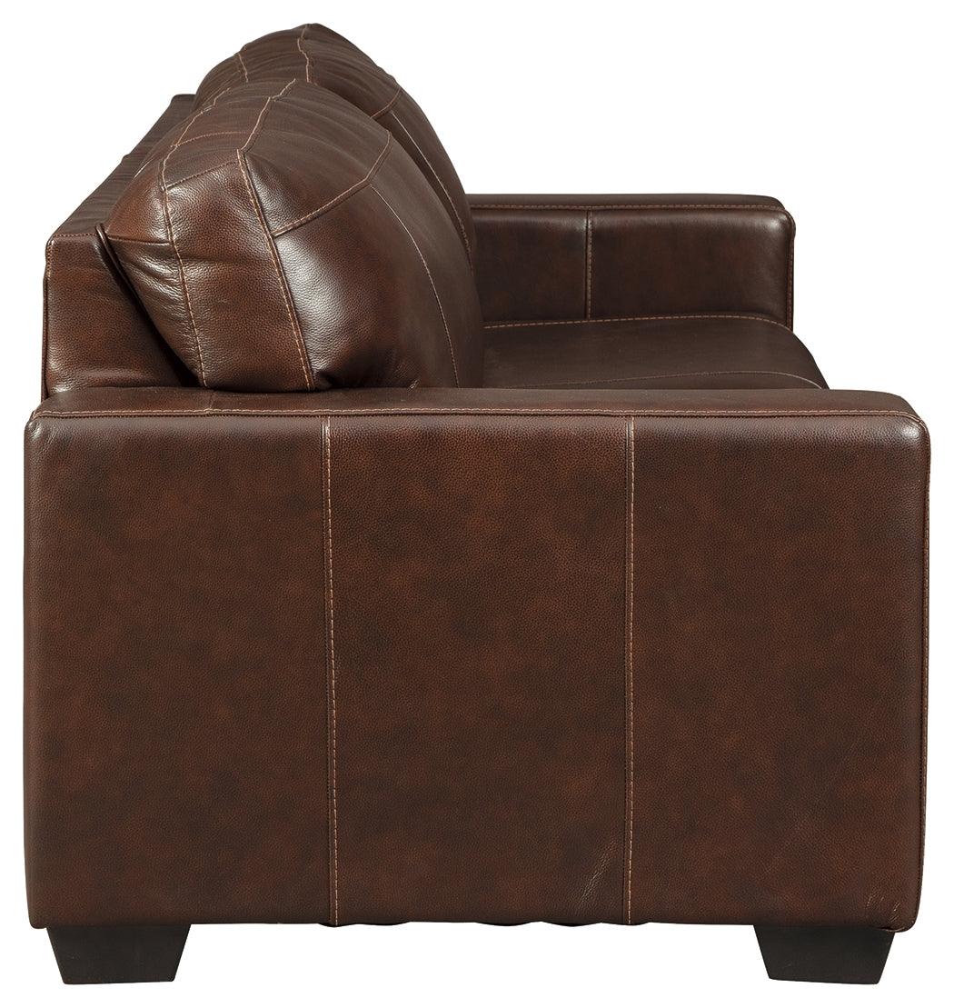 Morelos Chocolate Leather Sofa - Ella Furniture