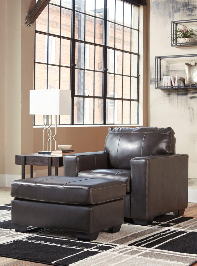 Morelos Gray Chair And Ottoman - Ella Furniture