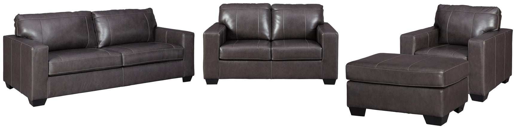 Morelos Gray Sofa, Loveseat, Chair And Ottoman - Ella Furniture