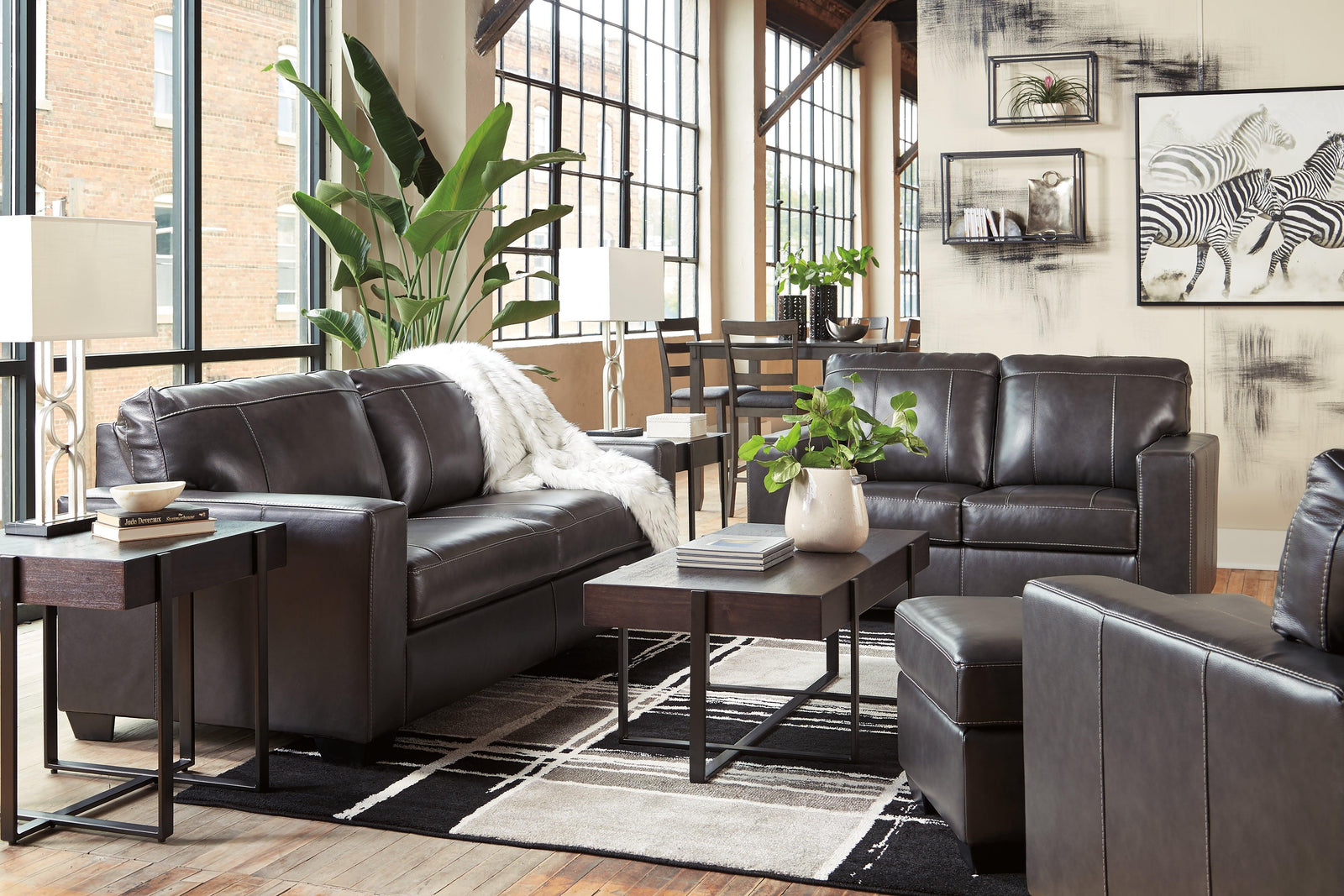 Morelos Gray Sofa, Loveseat, Chair And Ottoman - Ella Furniture