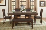 Wieland Brown Mindy Veneer Wood Faux Leather Upholstered Seat Rectangular Dining Room Set - Ella Furniture