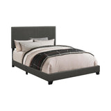 Boyd Twin Upholstered Bed With Nailhead Trim Charcoal - Ella Furniture