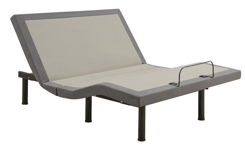 Negan Eastern King Adjustable Bed Base Grey And Black - Ella Furniture
