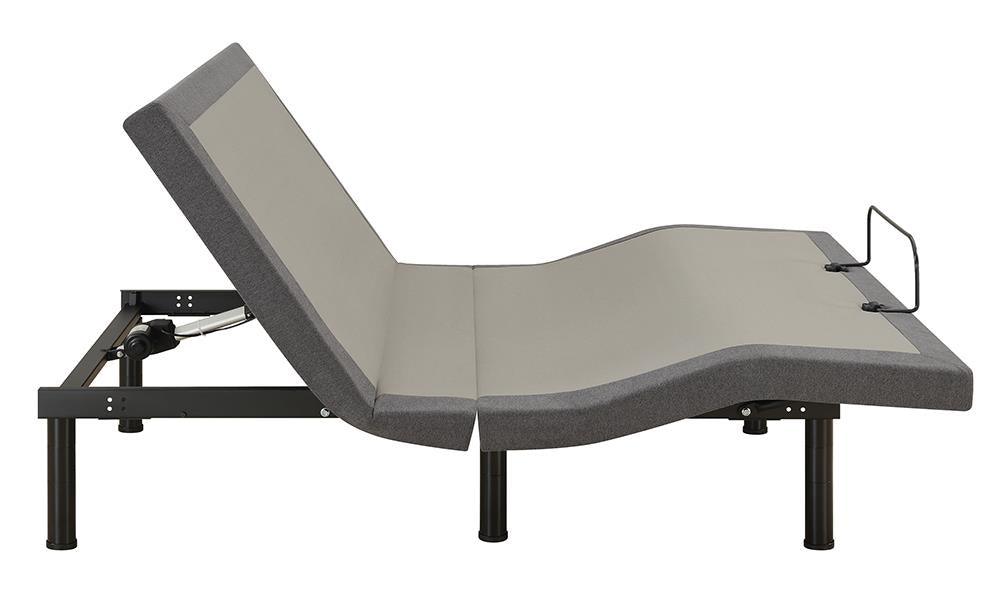 Negan Twin Xl Adjustable Bed Base Grey And Black - Ella Furniture