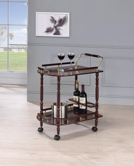 Merlot And Brash Serving Cart 3512 - Ella Furniture
