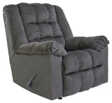 Drakestone Charcoal Microfiber Recliner - Ella Furniture