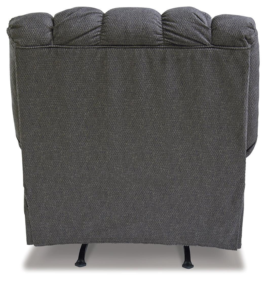 Drakestone Charcoal Microfiber Recliner - Ella Furniture