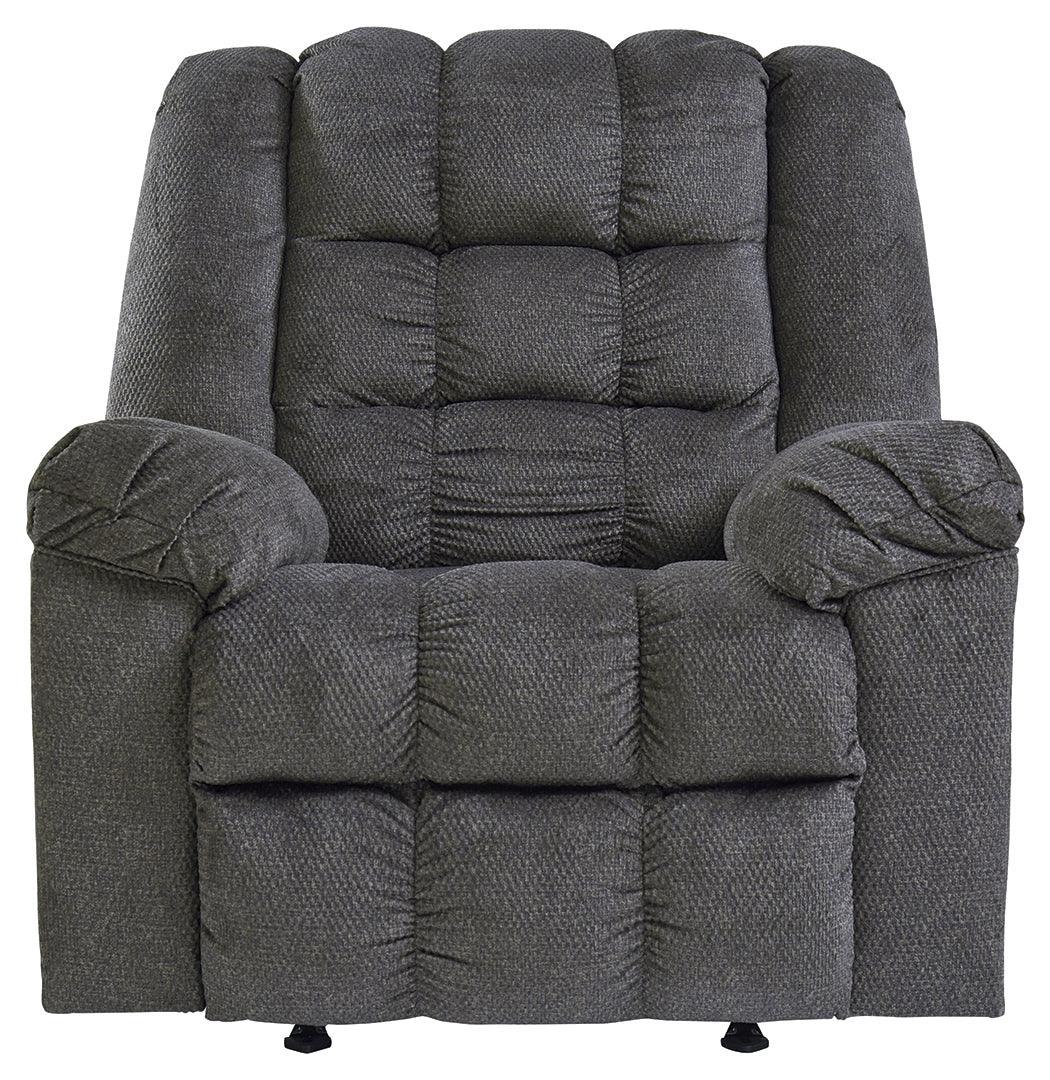 Drakestone Charcoal Microfiber Recliner - Ella Furniture