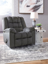 Drakestone Charcoal Microfiber Recliner - Ella Furniture