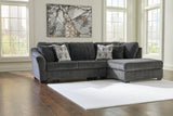 Biddeford Ebony 2-Piece Sleeper Sectional With Chaise - Ella Furniture