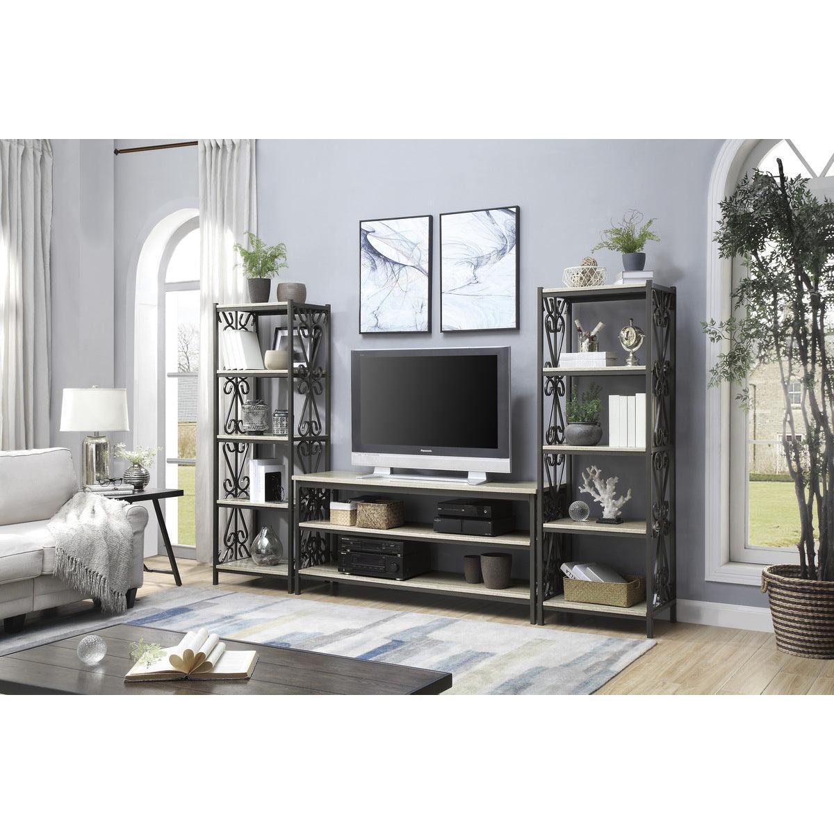 Fairhope Black Metal Modern Faux Marble And Metal Tv Stand/sofa Table - Ella Furniture