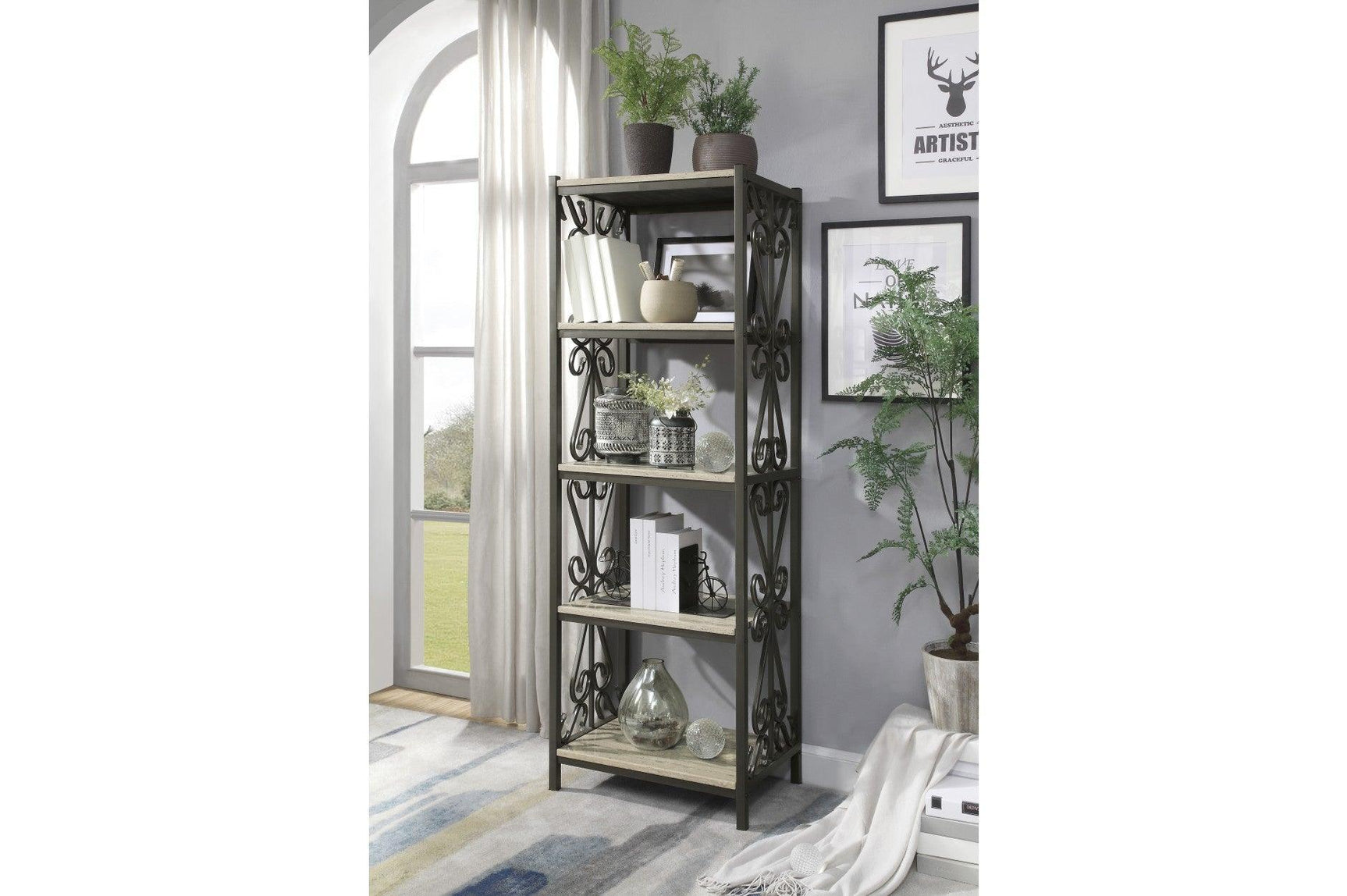 Fairhope Feminine Modern Sleek Faux Marble Metal Storage Tv Stand/sofa Table - Ella Furniture