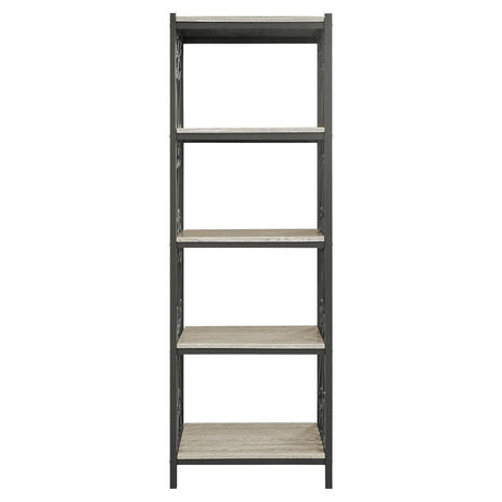 Fairhope Black Metal Faux Marble And Metal Side Pier 4 Fixed Faux Marble Shelves - Ella Furniture