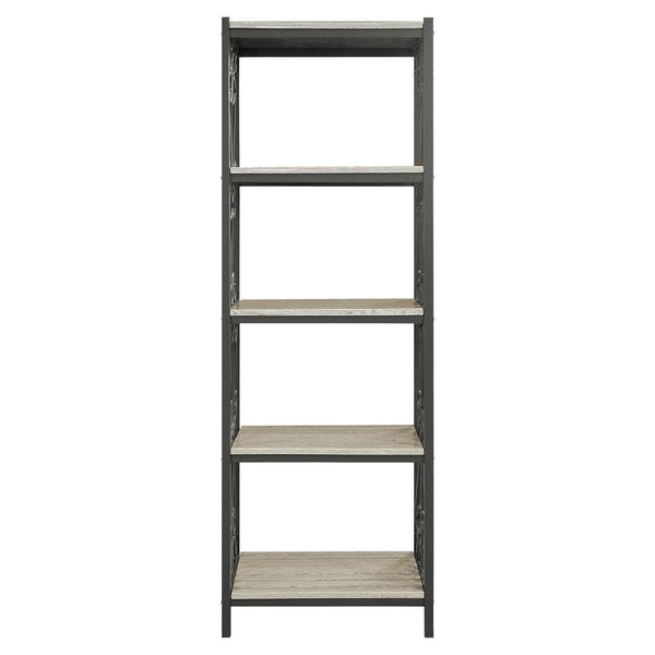 Fairhope Black Metal Faux Marble And Metal Side Pier 4 Fixed Faux Marble Shelves - Ella Furniture
