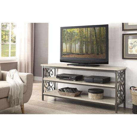Fairhope Black Metal Modern Faux Marble And Metal Tv Stand/sofa Table - Ella Furniture