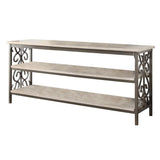 Fairhope Black Metal Modern Faux Marble And Metal Tv Stand/sofa Table - Ella Furniture