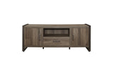 Dogue Brown Modern Sleek Contemporary Solid Wood Metal Media (63) Tv Stand And 2 4-Shelf Bookcases - Ella Furniture