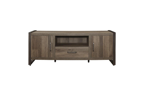 Dogue Brown Modern Sleek Contemporary Solid Wood Metal Media (63) Tv Stand And 2 4-Shelf Bookcases - Ella Furniture