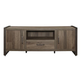 Dogue Brown Wood And Gunmetal Finish Premium Melamine Board Engineered Wood 63" Tv Stand - Ella Furniture