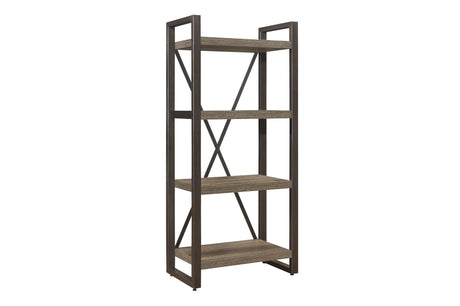 Dogue Brown Modern Sleek Contemporary Solid Wood Metal Media (51) Tv Stand And 2 4-Shelf Bookcases - Ella Furniture