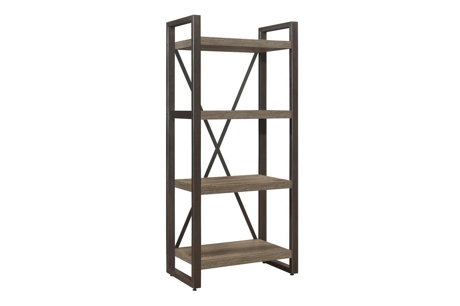 Dogue Brown Modern Sleek Contemporary Solid Wood Metal Media (63) Tv Stand And 2 4-Shelf Bookcases - Ella Furniture
