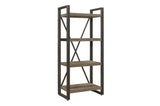 Dogue Brown Modern Sleek Contemporary Solid Wood Metal Media (63) Tv Stand And 2 4-Shelf Bookcases - Ella Furniture