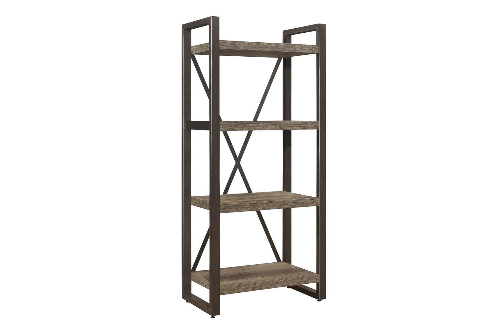 Dogue Brown Modern Sleek Contemporary Solid Wood Metal Media (63) Tv Stand And 2 4-Shelf Bookcases - Ella Furniture