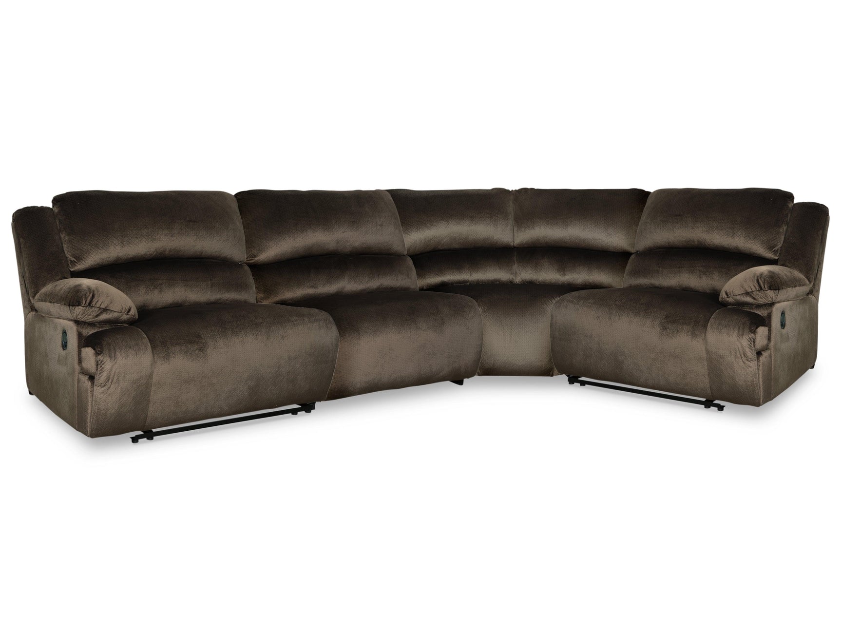 Clonmel Chocolate 4-Piece Reclining Sectional - Ella Furniture