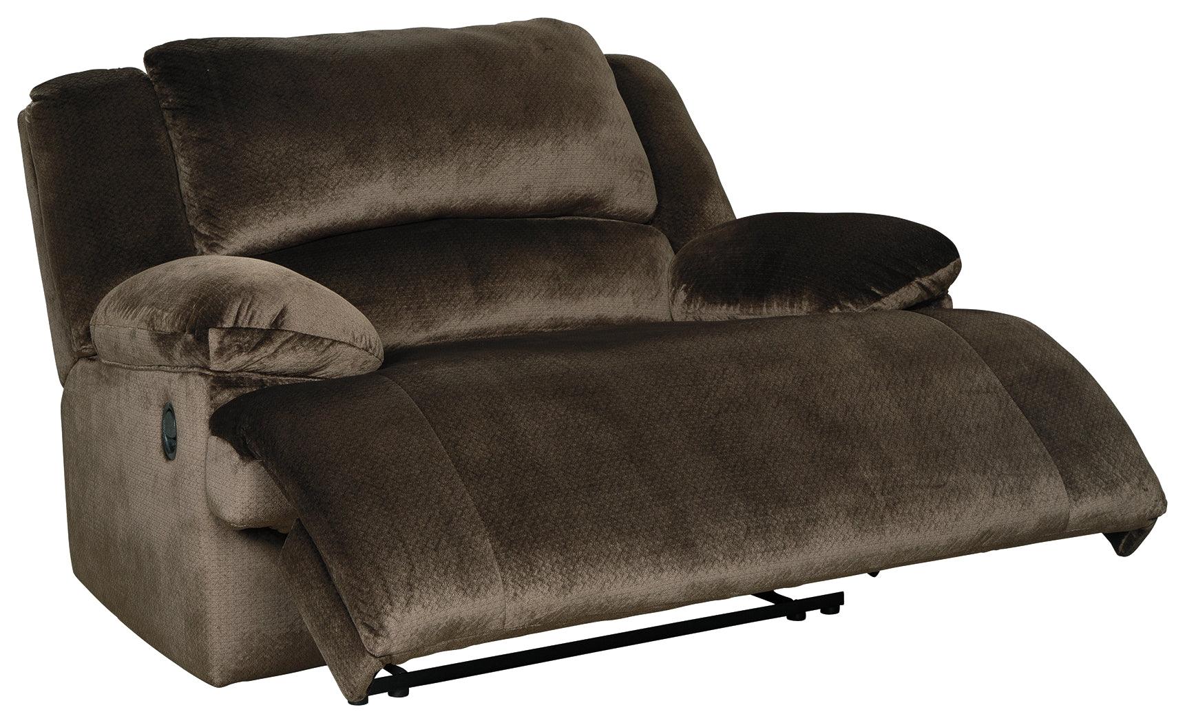 Clonmel Chocolate Velvet Oversized Recliner - Ella Furniture