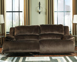 Clonmel Chocolate Velvet Reclining Sofa - Ella Furniture