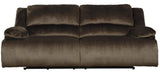 Clonmel Chocolate Velvet Reclining Sofa - Ella Furniture