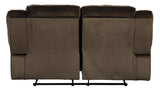 Clonmel Chocolate Velvet Reclining Loveseat - Ella Furniture