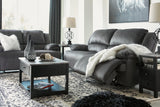 Clonmel Charcoal Velvet Power Reclining Sofa - Ella Furniture