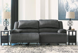 Clonmel Charcoal Velvet Power Reclining Sofa - Ella Furniture