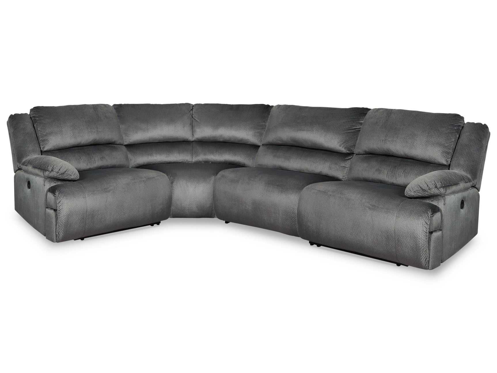 Clonmel Charcoal 4-Piece Power Reclining Sectional - Ella Furniture