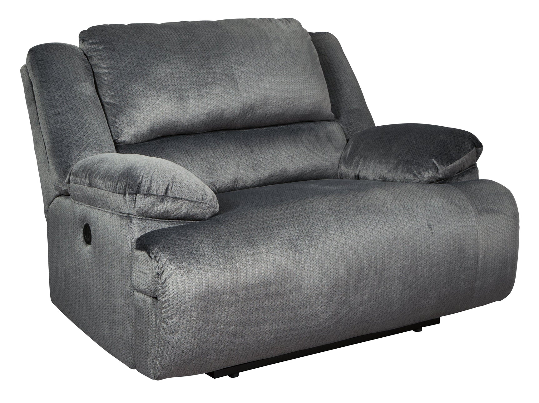 Clonmel Charcoal Velvet Oversized Recliner - Ella Furniture