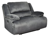 Clonmel Charcoal Velvet Oversized Power Recliner - Ella Furniture