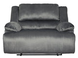 Clonmel Charcoal Velvet Oversized Recliner - Ella Furniture