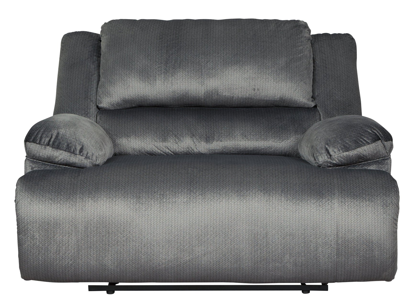 Clonmel Charcoal Velvet Oversized Recliner - Ella Furniture