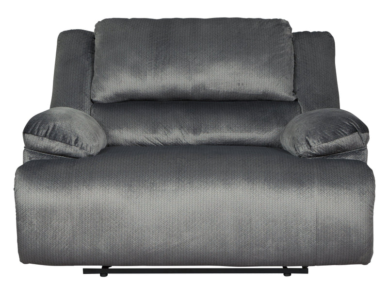 Clonmel Charcoal Velvet Oversized Recliner - Ella Furniture