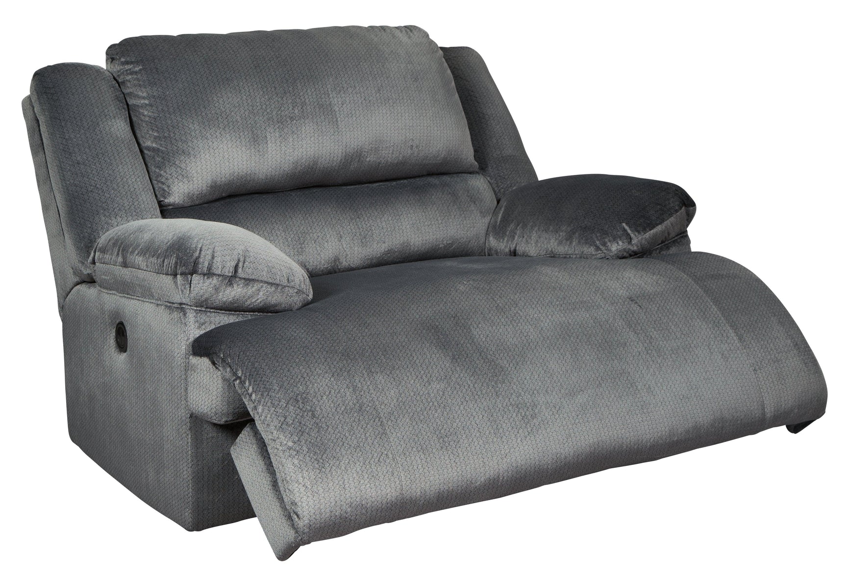 Clonmel Charcoal Velvet Oversized Recliner - Ella Furniture