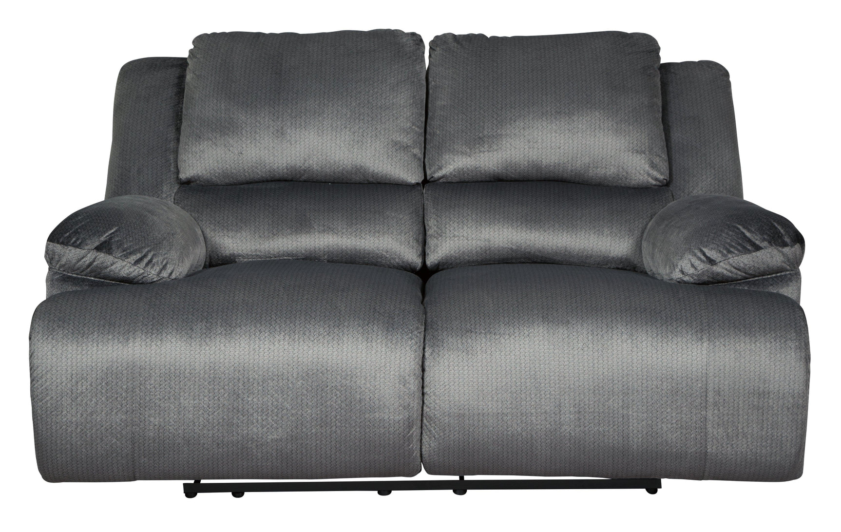 Clonmel Charcoal Velvet Reclining Loveseat - Ella Furniture