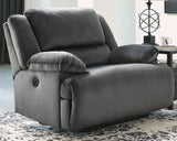 Clonmel Charcoal Velvet Oversized Recliner - Ella Furniture