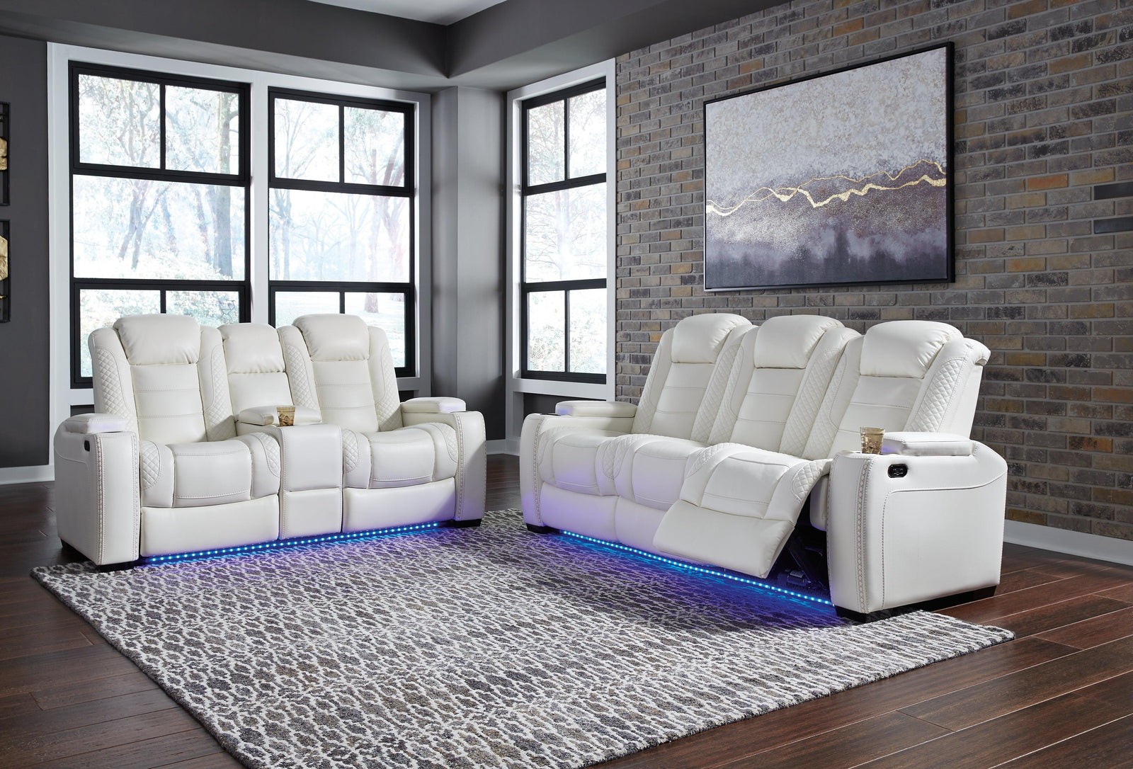 Party White Time Sofa And Loveseat