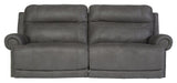 Austere Gray Faux Leather Reclining Sofa - Ella Furniture