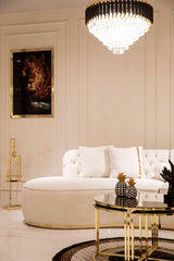 Sophia Ivory Boucle Curved Sectional - Ella Furniture