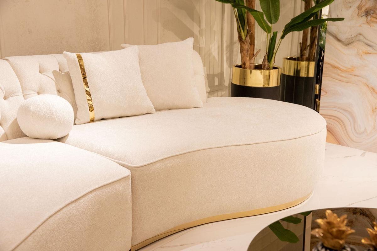 Sophia Ivory Boucle Curved Sectional - Ella Furniture