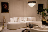 Sophia Ivory Boucle Curved Sectional - Ella Furniture