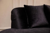 Sophia Black Velvet Curved Sectional - Ella Furniture