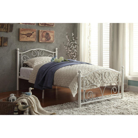 Pallina White Modern Contemporary Metal Twin Platform Bed - Ella Furniture